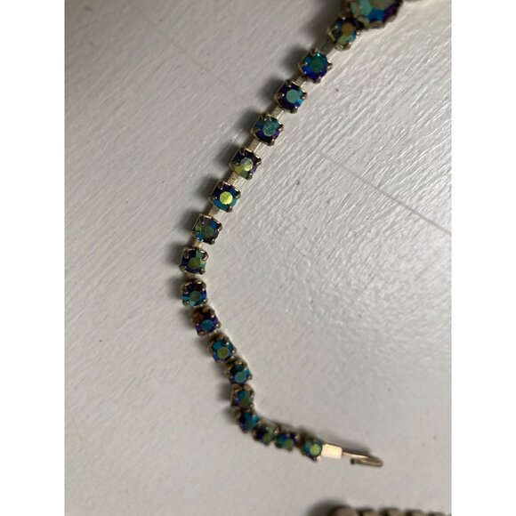 Weiss Flower Rhinestone and Aurora Borealis Choker 15 1/2" - Picture 11 of 12